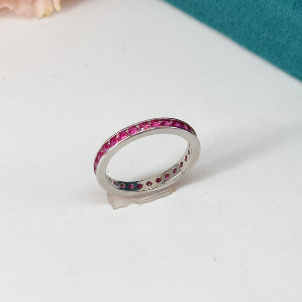 Radiant Ruby Silver Eternity Band - Image 2