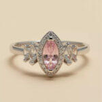 Blush Marquise Empress Silver Ring Graceful Radiance