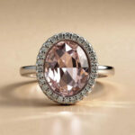 Rosé Oval Halo Statement Ring - Image 2