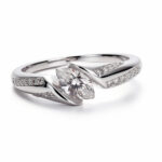 Infinity Twist Round Solitaire CZ Silver Ring