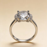 Classic Round Halo CZ Silver Ring - Image 2
