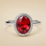 Crimson Halo CZ Silver Ring - Image 2