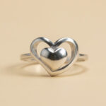 Double Heart Silver Ring - Image 2