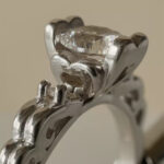 Scalloped Solitaire Silver Ring - Image 3
