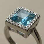 Azure Princess Halo Silver Ring