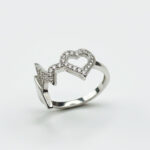 Cupid Heart CZ Silver Ring