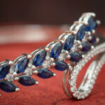 Midnight Blue Leaf CZ Silver Kada - Image 3