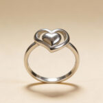 Double Heart Silver Ring - Image 3