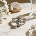 Scalloped Solitaire Silver Ring - Image 4