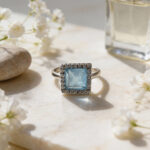 Azure Princess Halo Silver Ring - Image 4