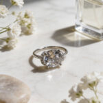 Classic Round Halo CZ Silver Ring - Image 4