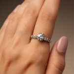 Scalloped Solitaire Silver Ring - Image 5