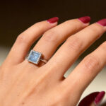 Azure Princess Halo Silver Ring - Image 5