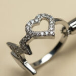 Cupid Heart CZ Silver Ring - Image 5