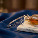 Midnight Blue Leaf CZ Silver Kada - Image 5