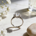 Classic Round Halo CZ Silver Ring - Image 5