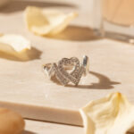 Intertwined Heart CZ Silver Ring