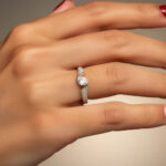 Round Solitaire CZ Silver Ring - Image 6