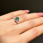 Emerald Pear-Cut Statement Silver Ring - Image 6