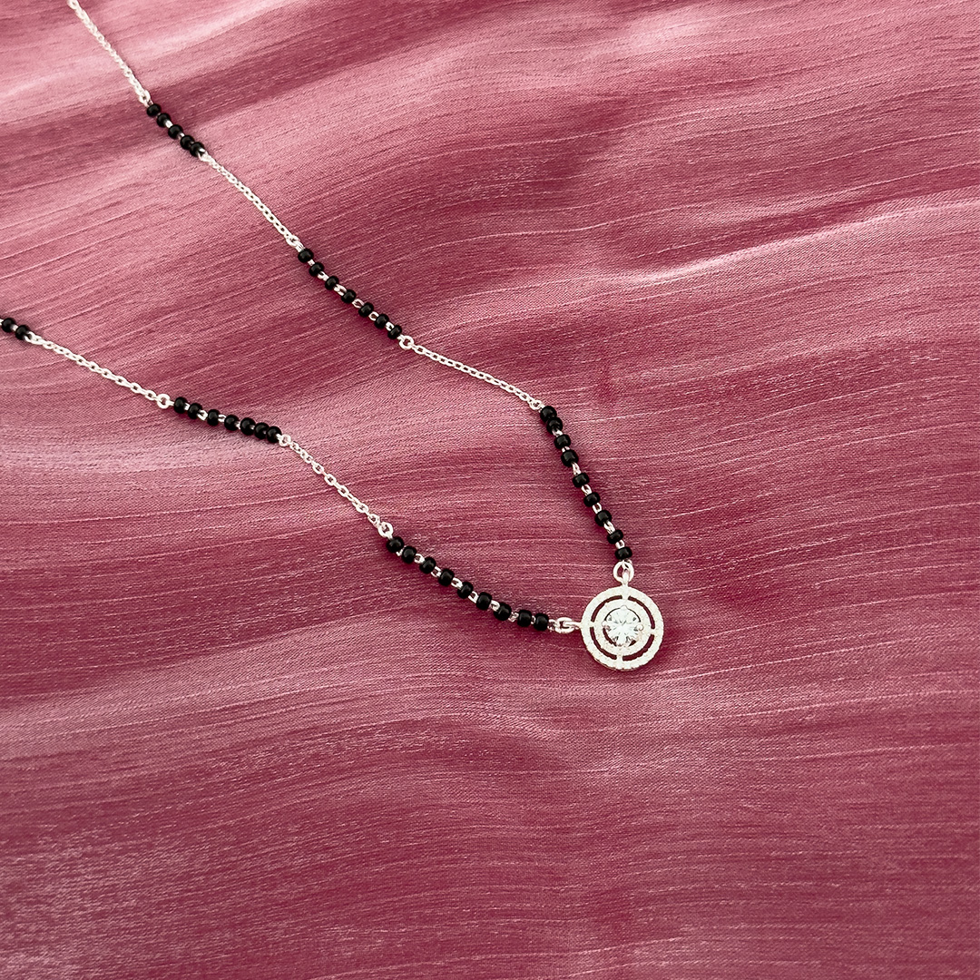 Ad-1-22-1.jpg Aura Circle Diamond Mangalsutra-925 Silver - Image 1