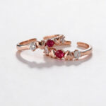 Rosé Heart CZ Silver Toe Ring (Pair) - Image 2