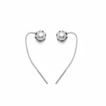 Pearl Bloom Silver Thread Earrings - Image 2