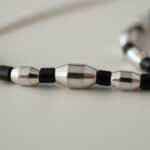 Evil Eye Black Bead Silver Bracelet - Image 3