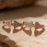 Rosé Triangle CZ Silver Toe Ring (Pair)