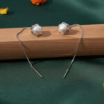 Pearl Bloom Silver Thread Earrings - Image 5