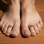 Rosé Leaf CZ Silver Toe Ring - Image 5