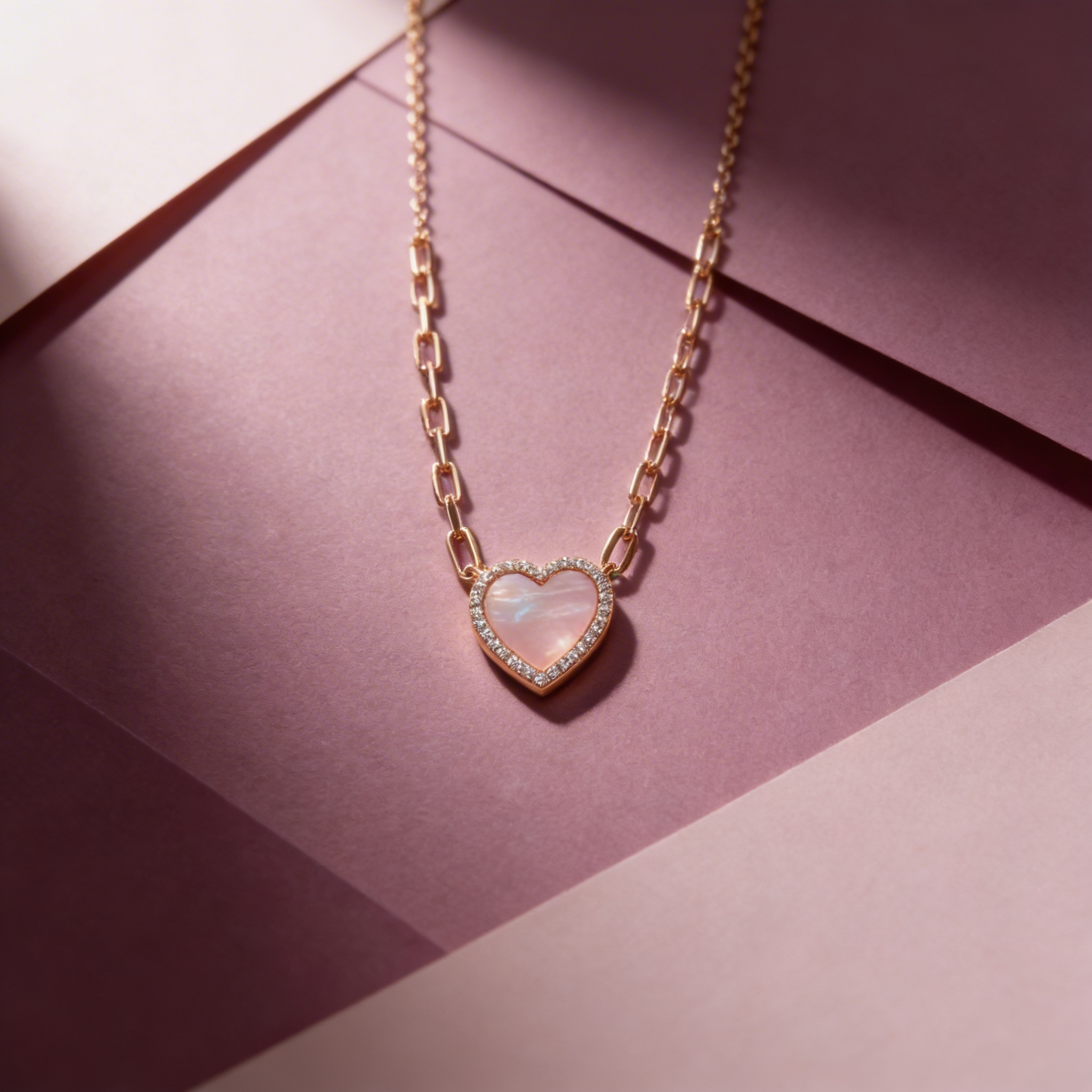image-gen (15) Blush Glow Heart Pendant – Rose Gold Necklace - Image 1