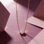 Blush Glow Heart Pendant – Rose Gold Necklace - Image 2