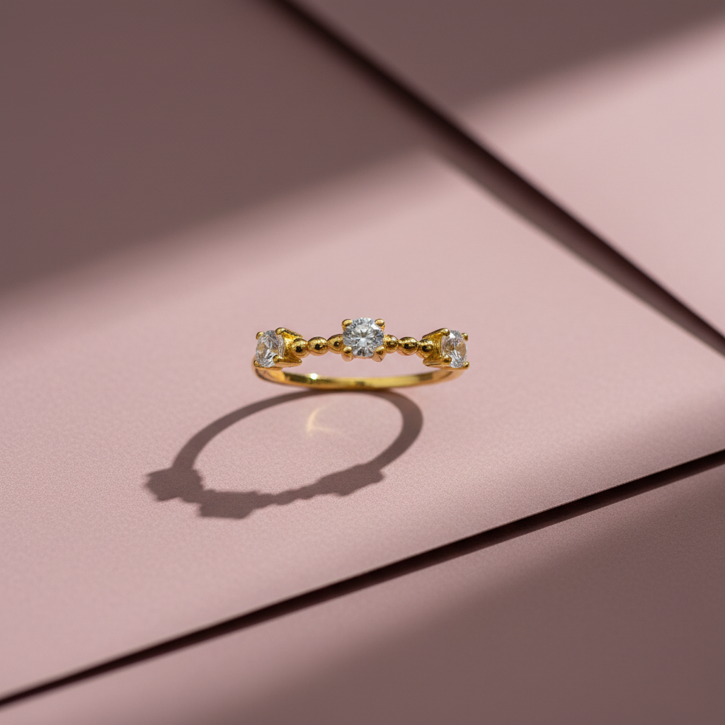 image-gen (19) Celeste Trio Spark Ring – Gold Finish - Image 1