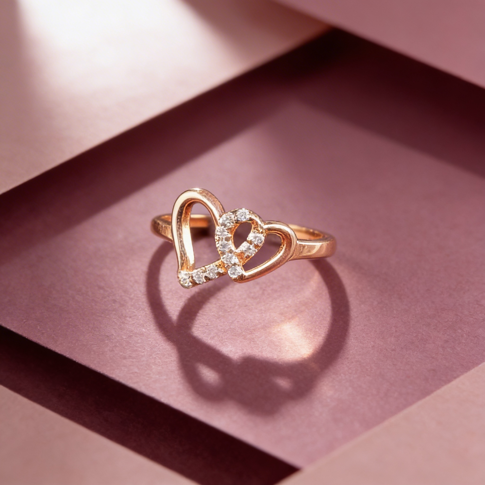 image-gen (2) Twin Love Spark Ring – Rose Gold Finish - Image 1