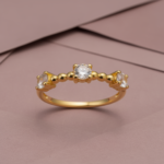 Celeste Trio Spark Ring – Gold Finish - Image 2