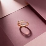Geometric Zircon Ring – Rose Gold Finish