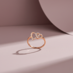 Twin Love Spark Ring – Rose Gold Finish - Image 2
