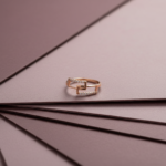 Geometric Zircon Ring – Rose Gold Finish - Image 2