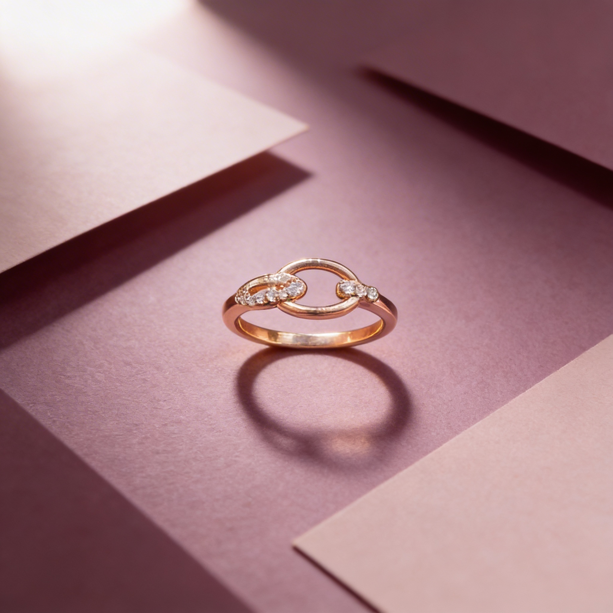 image-gen (6) Luna Knot Spark Ring – Rose Gold Finish - Image 1