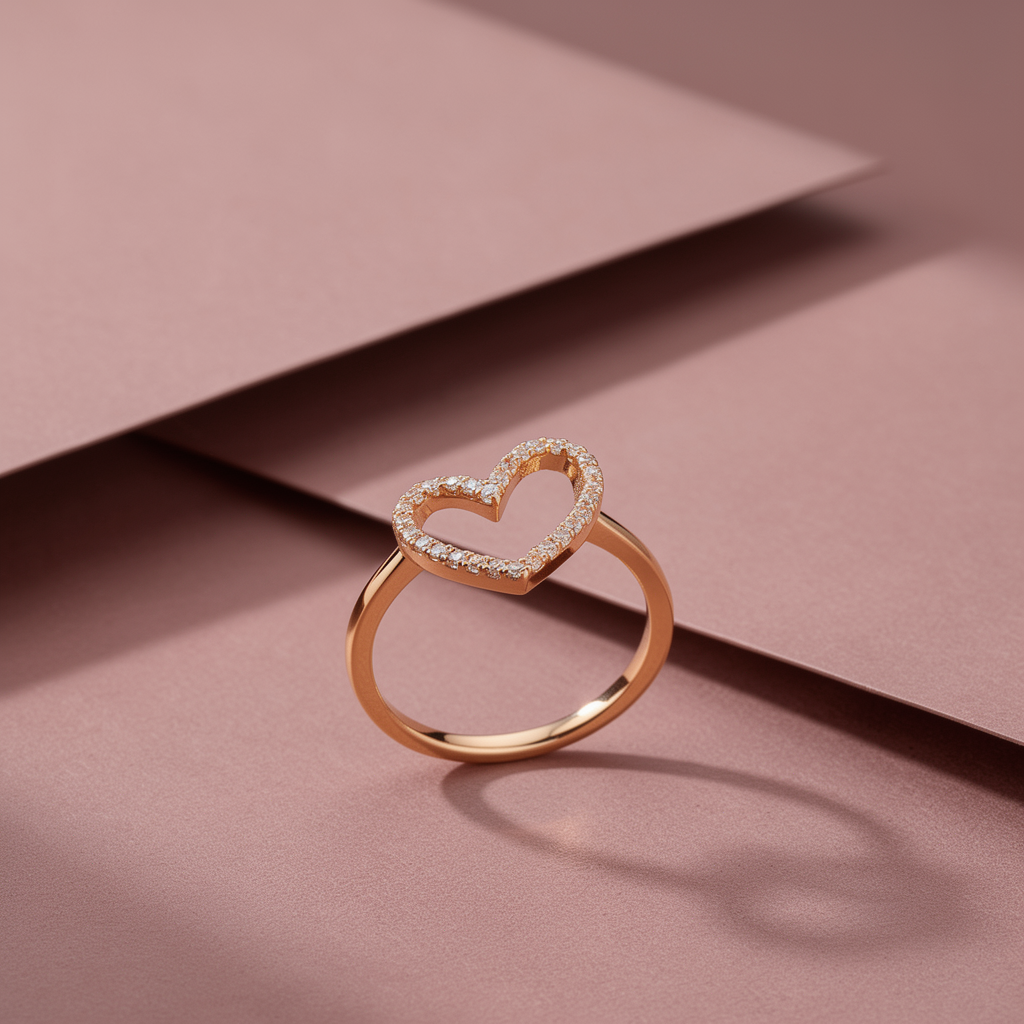 image-gen (8) Eternal Love Heart Ring – Rose Gold Finish - Image 1